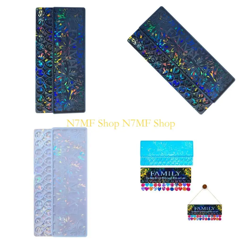 

N7MF Wall Calendar Molds Resin Pendant Molds Gift for Retailers and Designers