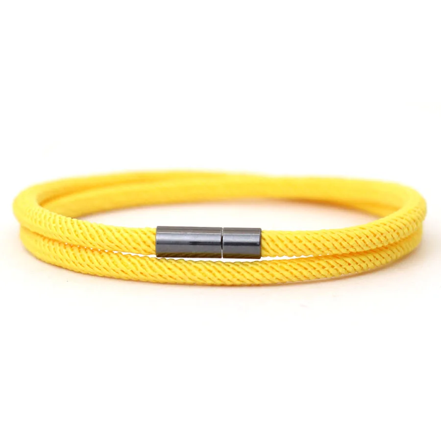 Noter nieuwe collectie heren touw armband 4 mm nylon dubbellaags geluksdraad armband nikkel zwart afneembare gesp cadeau voor hem - afbeelding 1