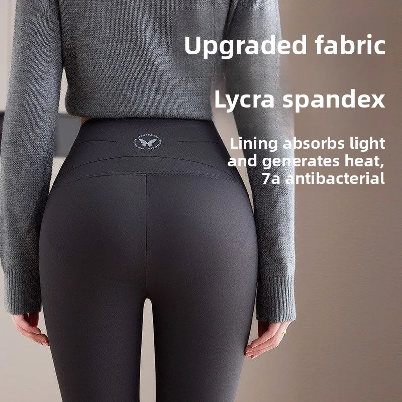 

Fce Lined arkskin Yoga Pants Thi Warm Abs Slimming Sle Women's Autumn Winter Outerwear Non-Slip Bot