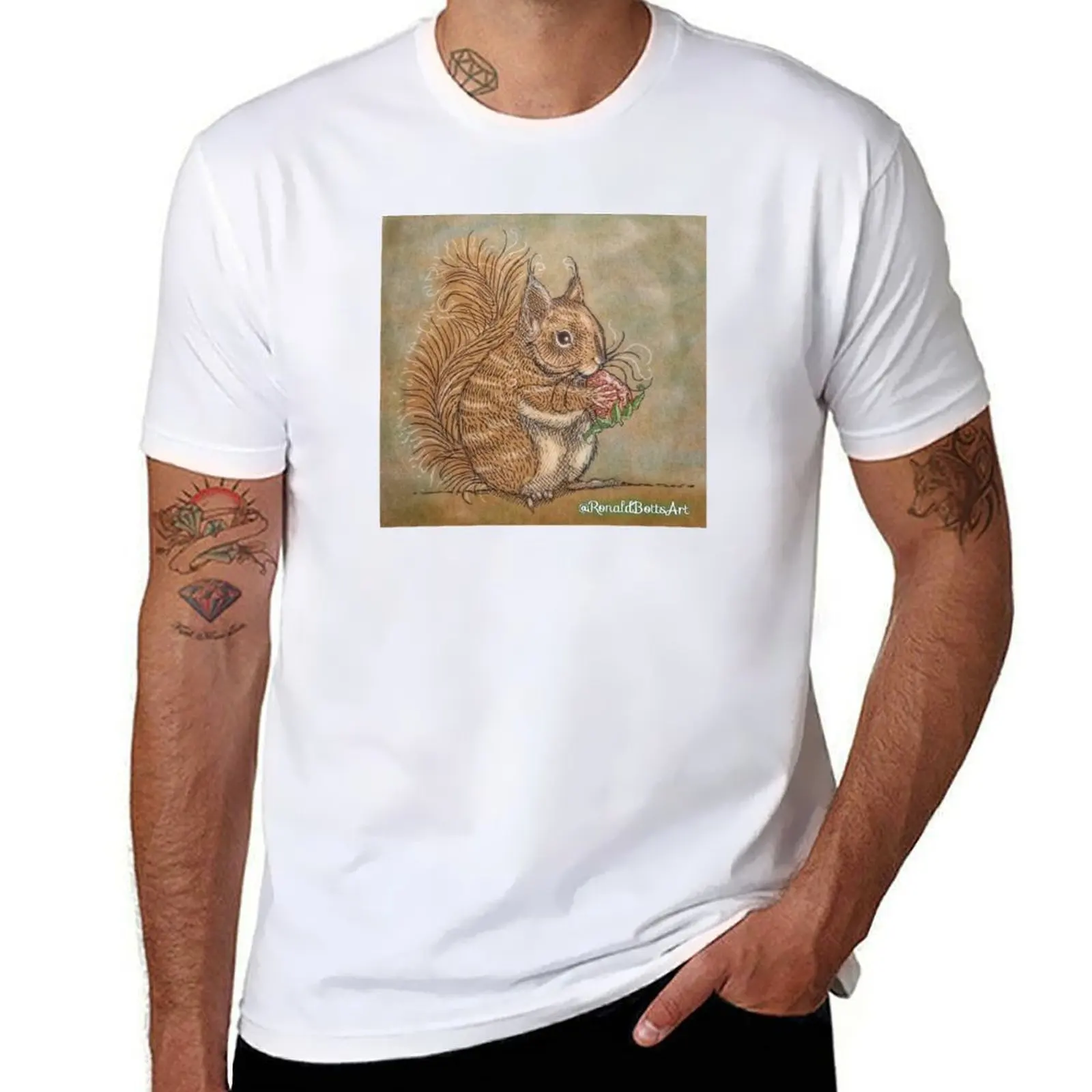 

Squirrel Cutie Patootie By @RonaldBottsArt T-Shirt cotton t shirt pack man t shirts for men T-Shirt