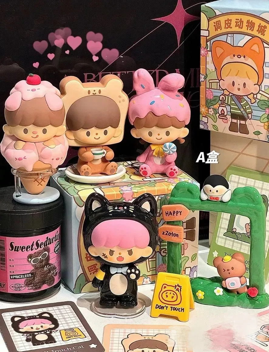 Zzoton Naughty Animal City Series Blind Box Toys  Cute Action Anime Figures Kawaii  Toys Figure Dolls Gift Toys  Surprise Box