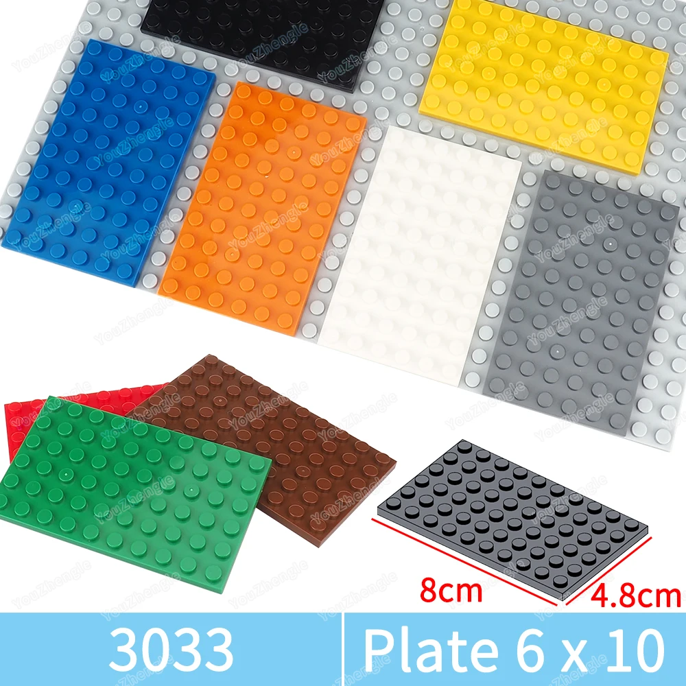 3033 Building Block Base Plate 6x10 Parts Assembly MOC Figures WW2 Street Scene Mecha Gear Scene Match Model Parts Gifts DIY Toy