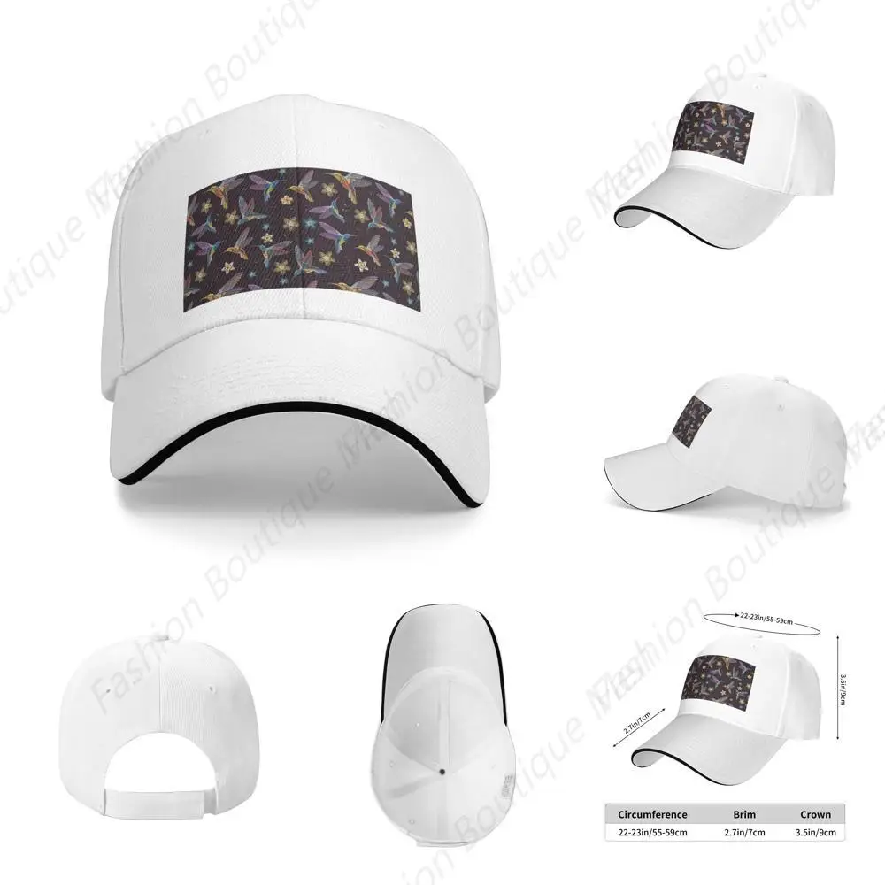 High Quality Flower Hummingbirds Print Caps Peaked Caps Trucker Hat Men Women Outdoor Sport Travel Sun Visor