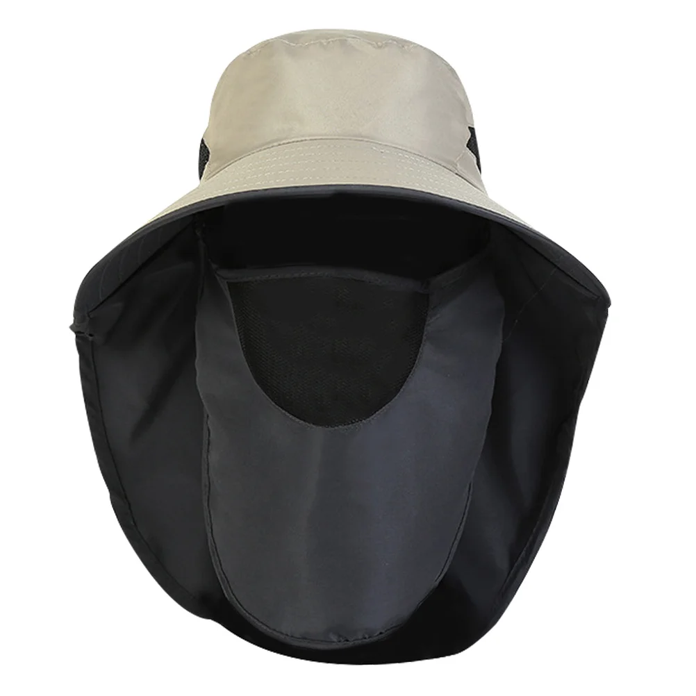 

Summer Sunshade Hat Lightweight Cotton Polyester Men Fishing Protection Outdoor Travel Sun Protection Bright Wide Brim Hat