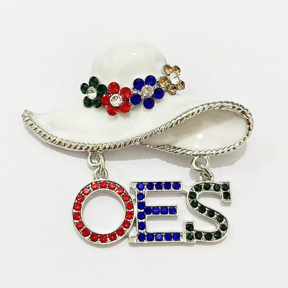 Handmade Greek Sorority OES Sister Order of the Eastern Star Hat Brooch Jewelry