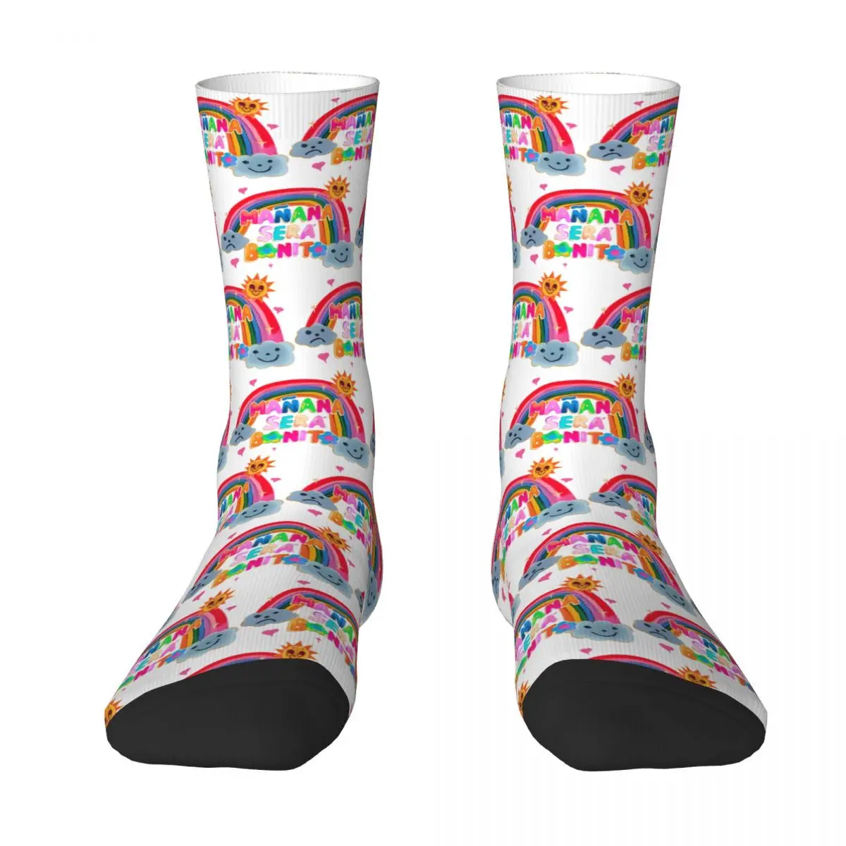 Adults Men Socks Karol G Manana Sera Bonito In The Rainbow Singer Stockings Autumn Funny Medium Soft Socks Anti Bacterial Socks