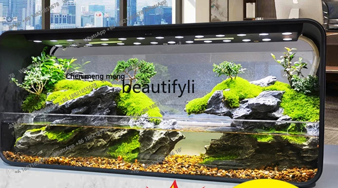 Fish Tank Living Room Rainforest Cylinder Landscape Cylinder Hallway TV Cabinet Narrow Strip Ecological Pot Full Set