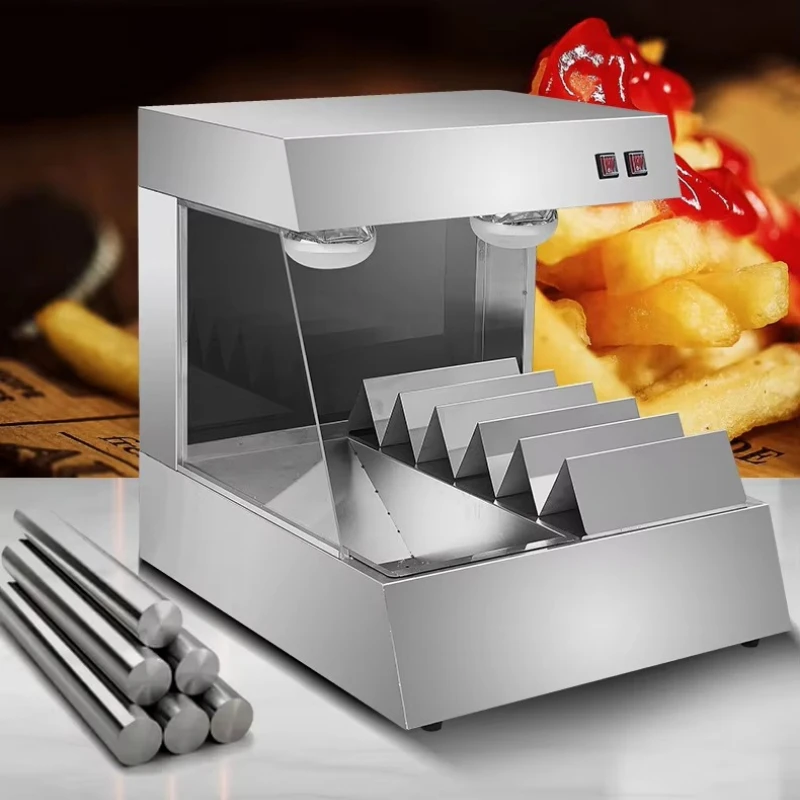 Countertop French Fry Holding Station, Commercial Oil Draining Warmer Sink for Fast Food Burger & Snack Outlet