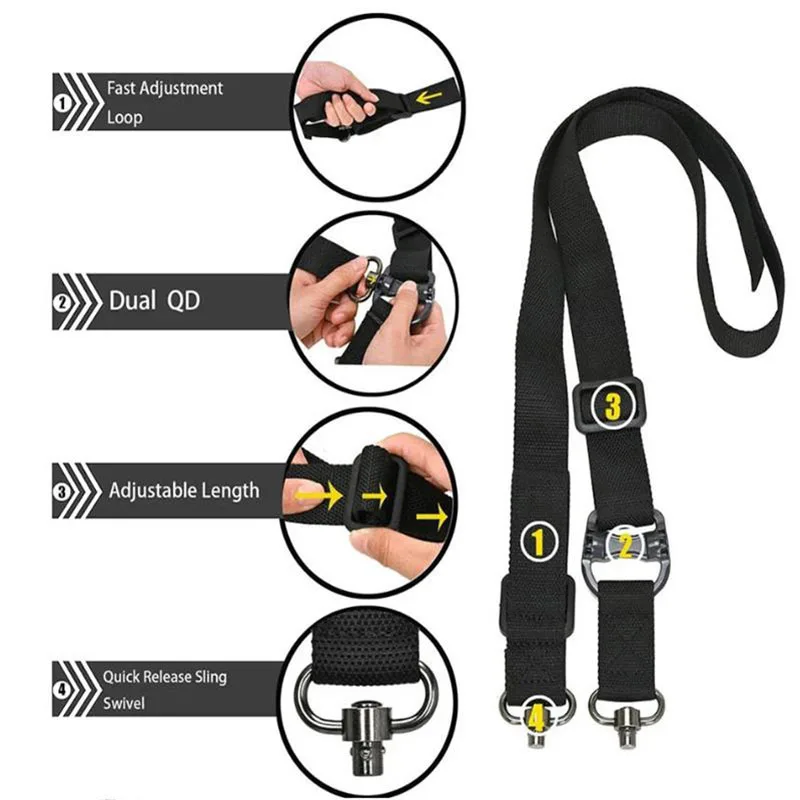 Magazzino statunitense Tattico VTAC MS4 MS3 MS2 Imbracatura regolabile in nylon 2 punti Tracolla per pistola AR15 Accessorio per caccia softair