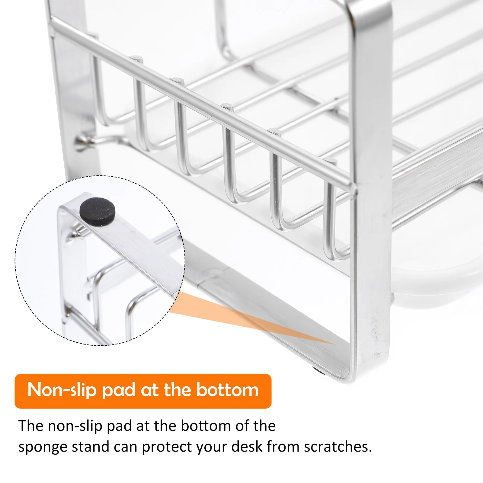 

Stainless Steel Rack Drain Holding Shelf for Kitchen Sink Storage Grid Anti Rust Compact Drain Storage Holder Design