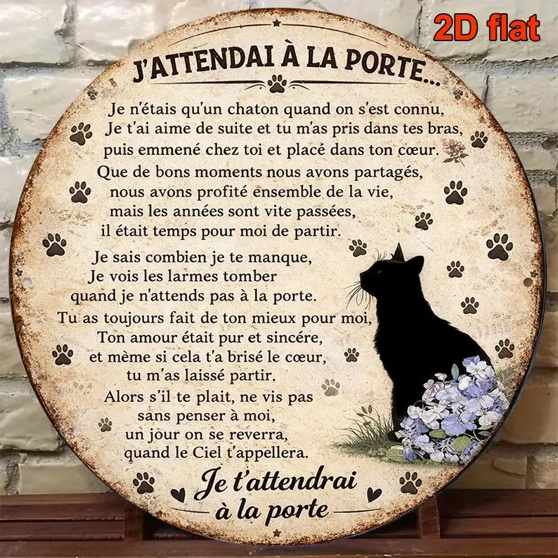 2D Flat - 1pc 8*8In/20X20Cm 2D Flat Round Sign, Vintage Plaque about 