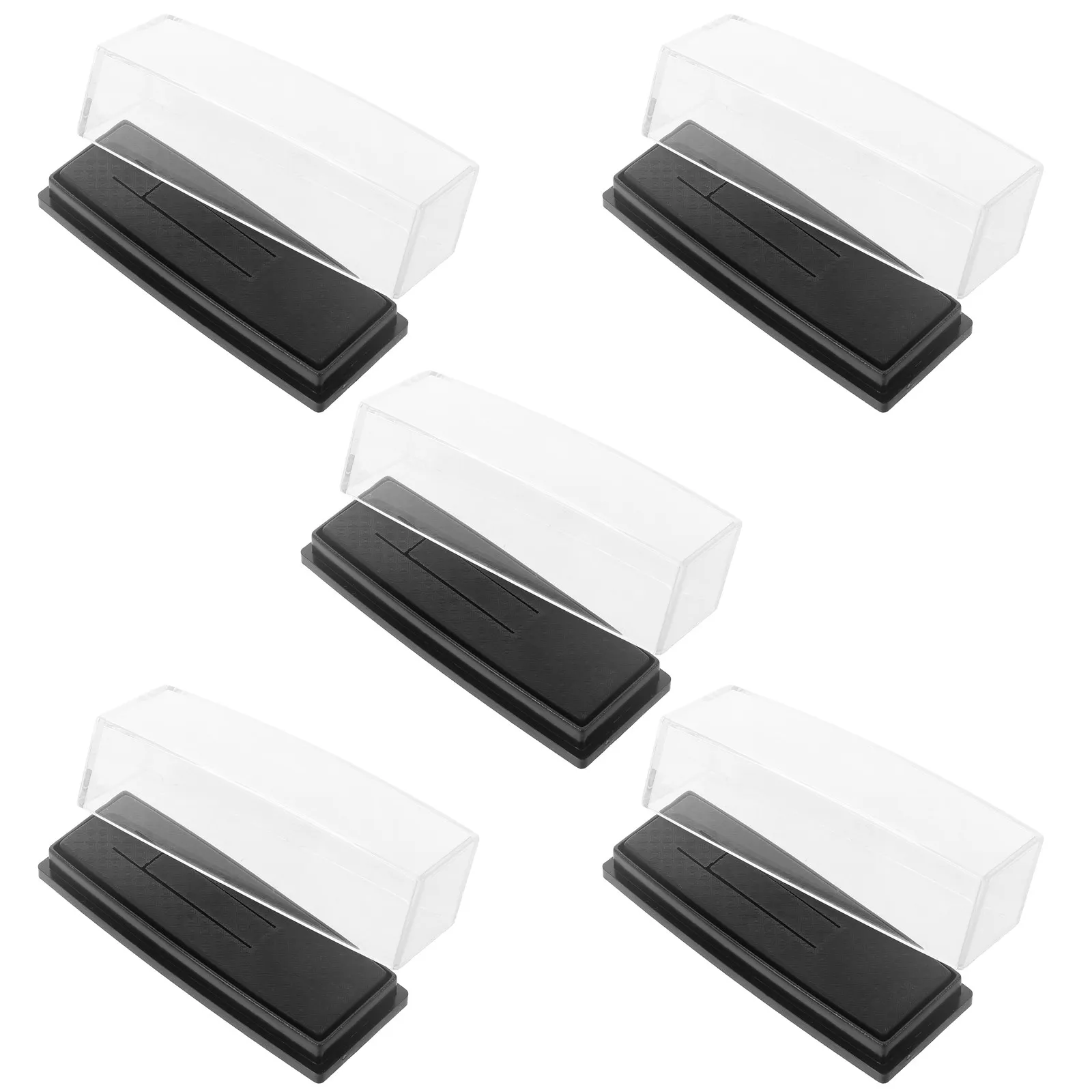 5Pcs Clear Plastic Tie Clip Display Box Transparent Organizer Storage Case for Tie Bars Cufflinks Travel Gift Packaging