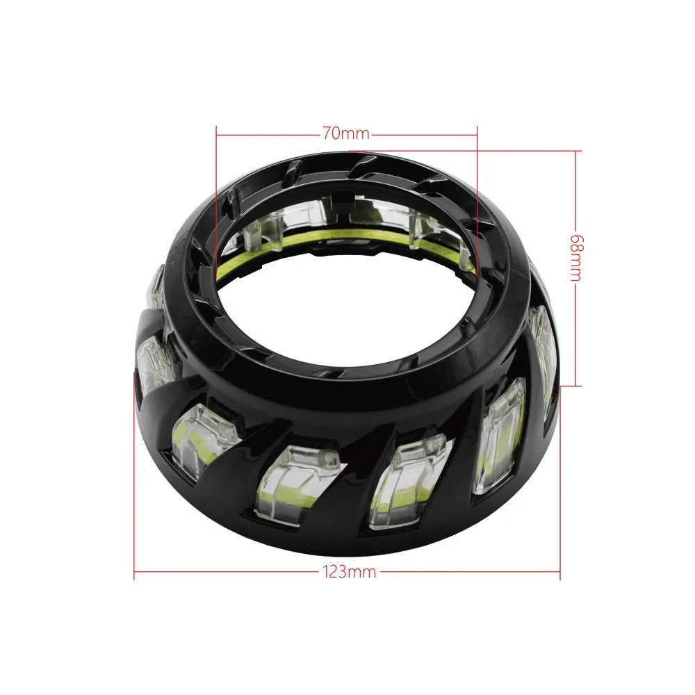

CH51 Spiral Integrated Car Light Cover 3.0 Inch for Bi HID LED Projector Lens Multicolor Decoration