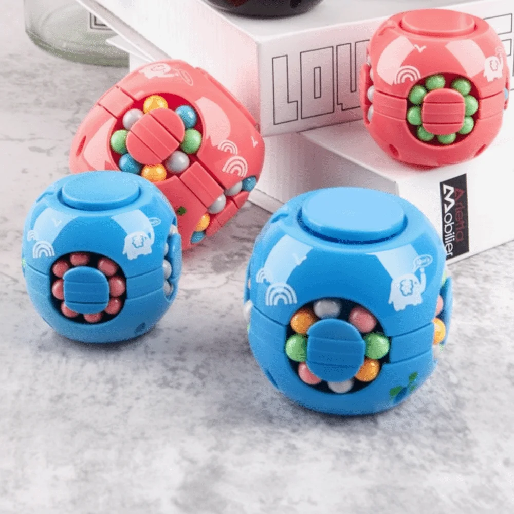 Creative Plastics Magic Bean Cube Spinner Rotating Ball 3D Rotating Ball Finger Gyro Stress Relief