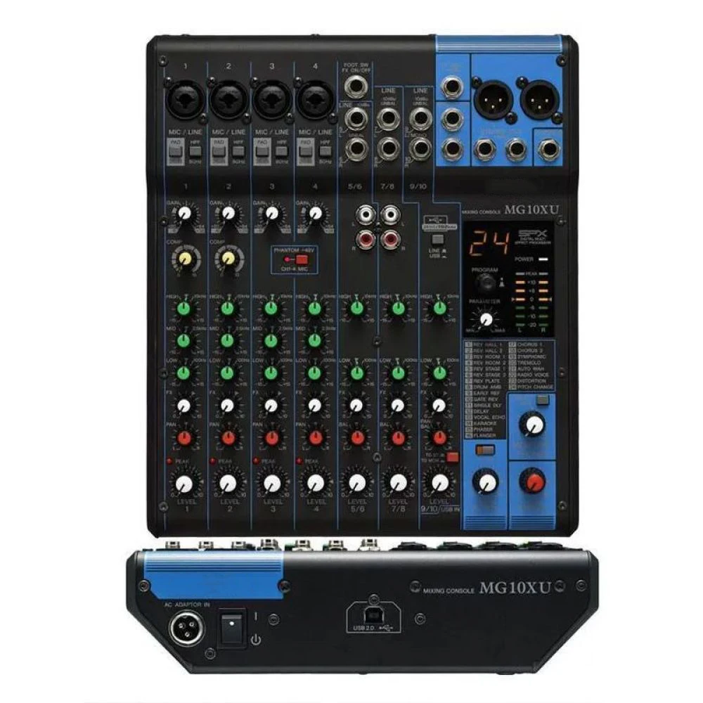 Professional Audio Mixing Console 10 Channel Pro DJ Mixer for Stage Performance Sound System