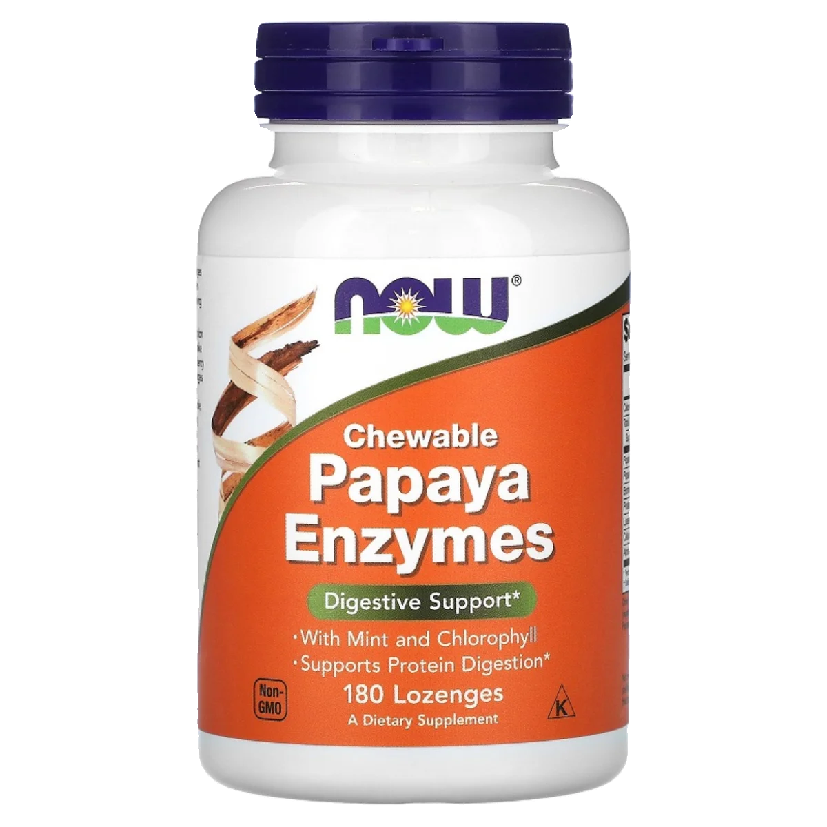 

Papaya Enzyme Chewable Tablets 180 Count - Relieve Bloating Aid in Protein Digestion Digestive Supplement