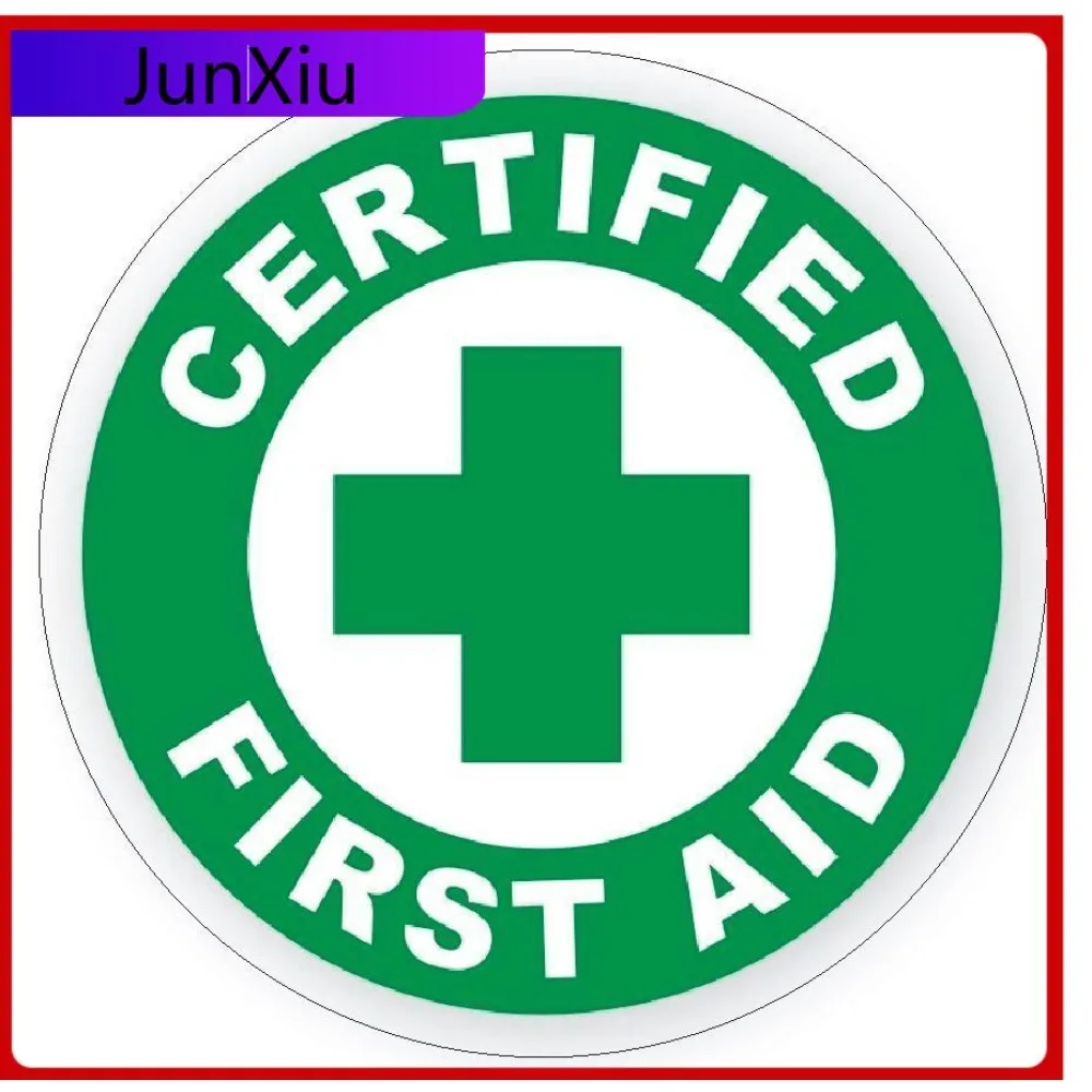 Certified First Aid Hard Hat Sticker Decal  Designed For Use On Car Body Bumper And Windows