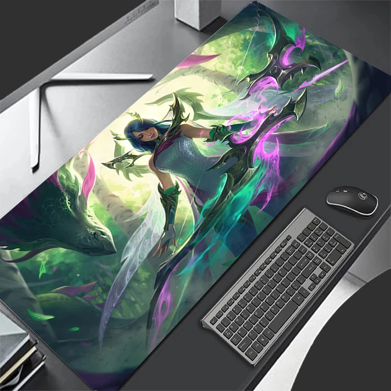 Mousepad Computer Gaming Accessories Keyboard Pad Office PC Rubber Mouse Pad L-league Of Legends Ashe Decoracion Desk Mouse Mat