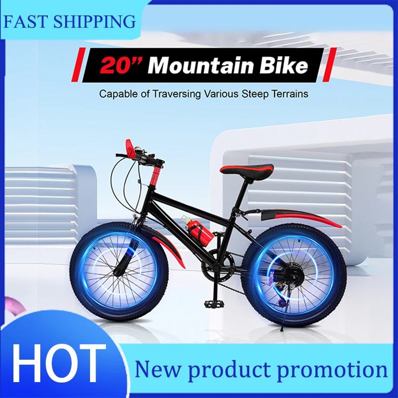 20 Inch High-Quality Mountain Bike Carbon Steel Bike Red Fits For Unisex Use Bicycles Outdoor Cycling