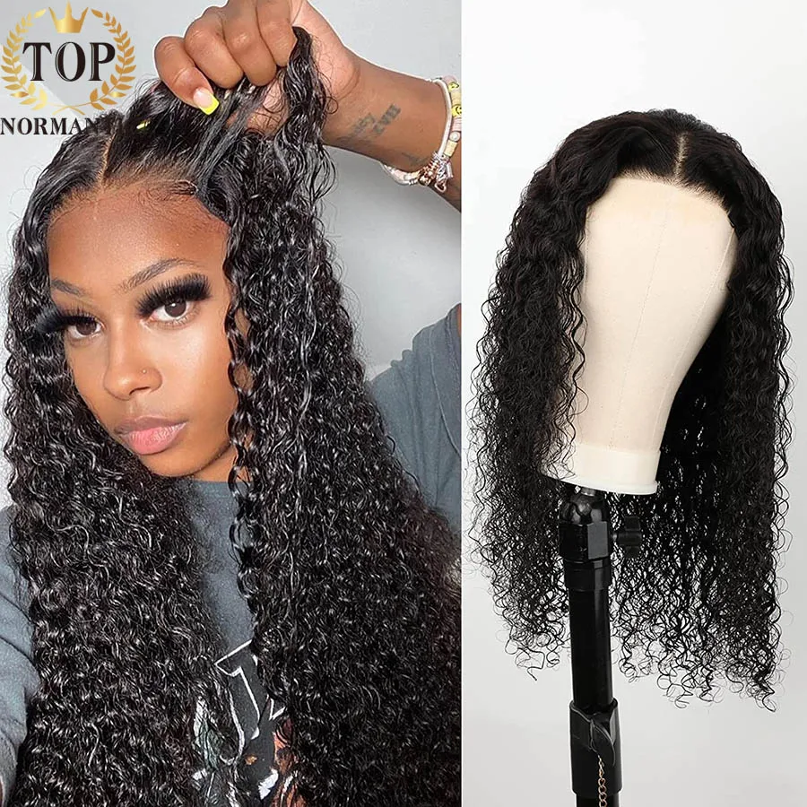 Topnormantic Glueless Wear and Go Lace Front Wigs Human Hair for Women Deep Wave Curly Wig No Glue Ready to Wear Lace Pre Cut