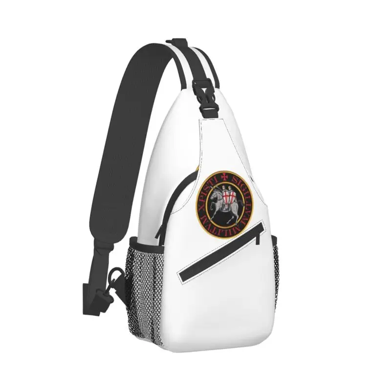 Mochila cruzada de hombro para hombre, bolso de pecho con cabestrillo de los caballeros templarios, mochila de ciclismo