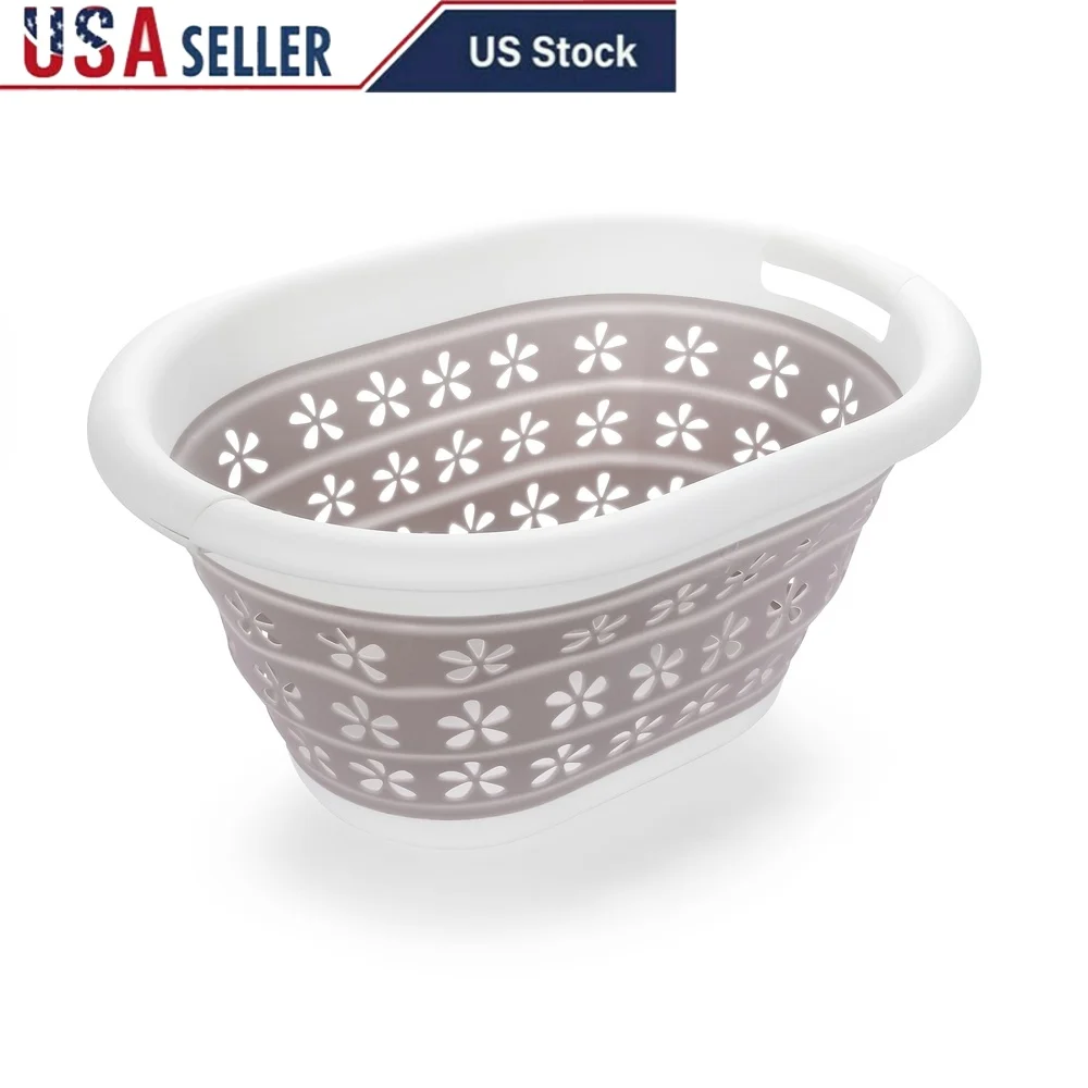 

Collapsible Waterproof Utility Basket Small Space Organizer Easy Clean Up Versatile Pop Open Design Laundry Storage