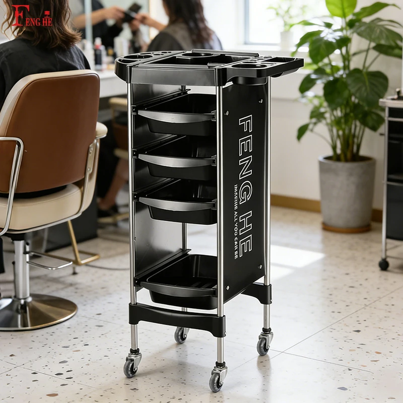 Wholesale Beauty Salon Equipment X11-2 Black Salon Cart for Hairdresser Studio
