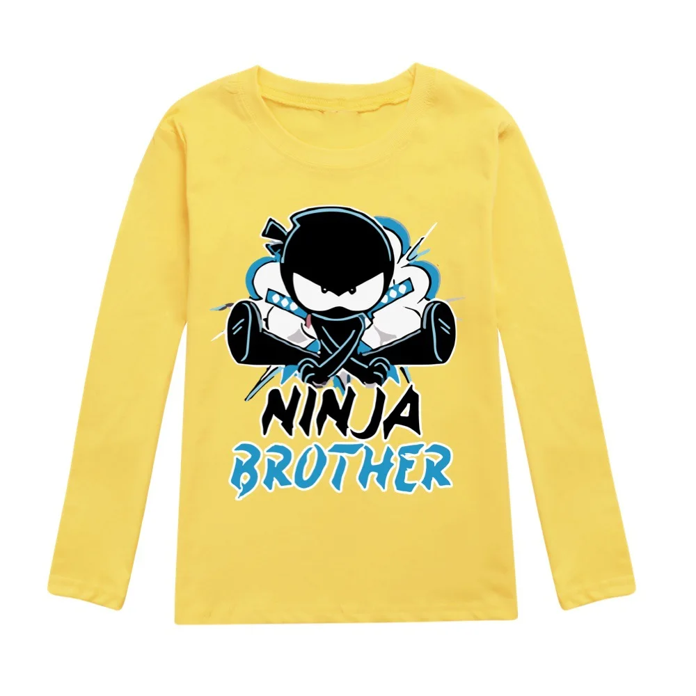 Spring Summer Kids Game NINJA KIDZ Printed T-shirt Children Cartoon Anime Tees Pullover Boys Girls Long Sleeves Tops Tshirt