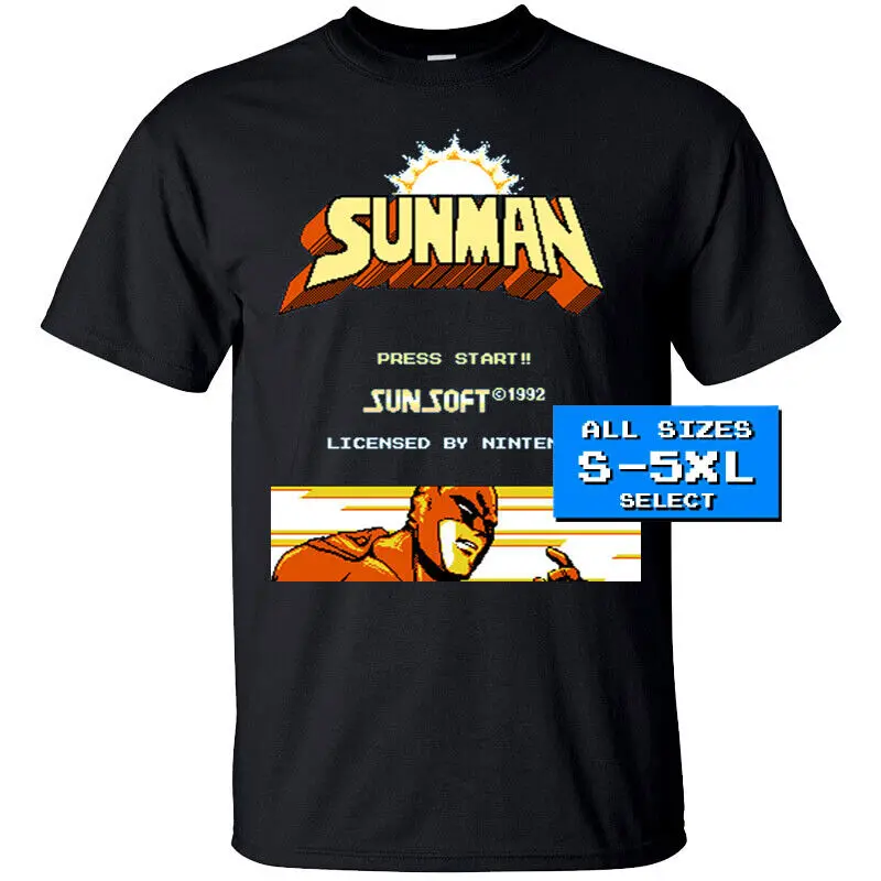 

SunMan Nes Start Screen T Shirt BLACK all sizes S-5XL 100% cotton