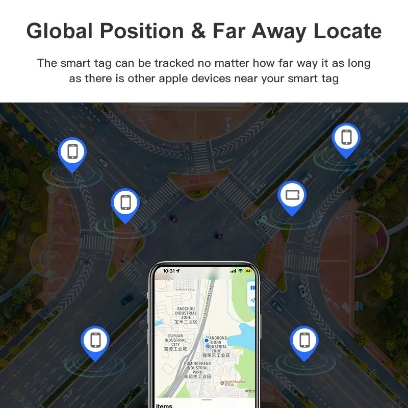 Smart Bluetooth GPS Tracker Works with Find My APP Anti Lose Reminder Device for Iphone Tag Replacement Locator MFI Rated Airtag