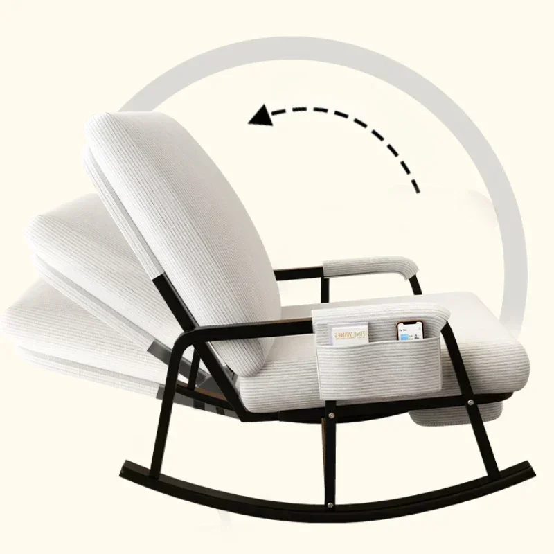 Modern simple lazy sofa balcony leisure chair living room rocking chair single sofa chair reclining and sleeping rocking chair