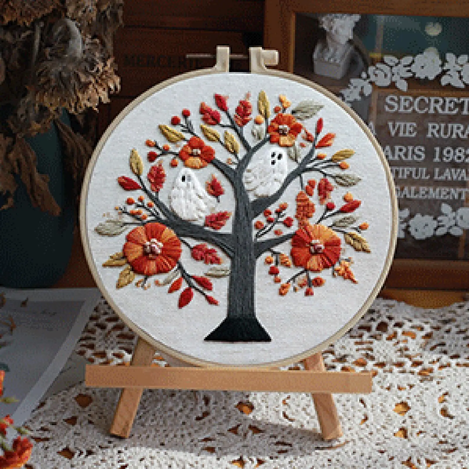 

Набор для вышивания Хэллоуина, готический набор для вышивания Хэллоуина для начинающих, аксессуары для рукоделия для праздничного костюма, вечеринки