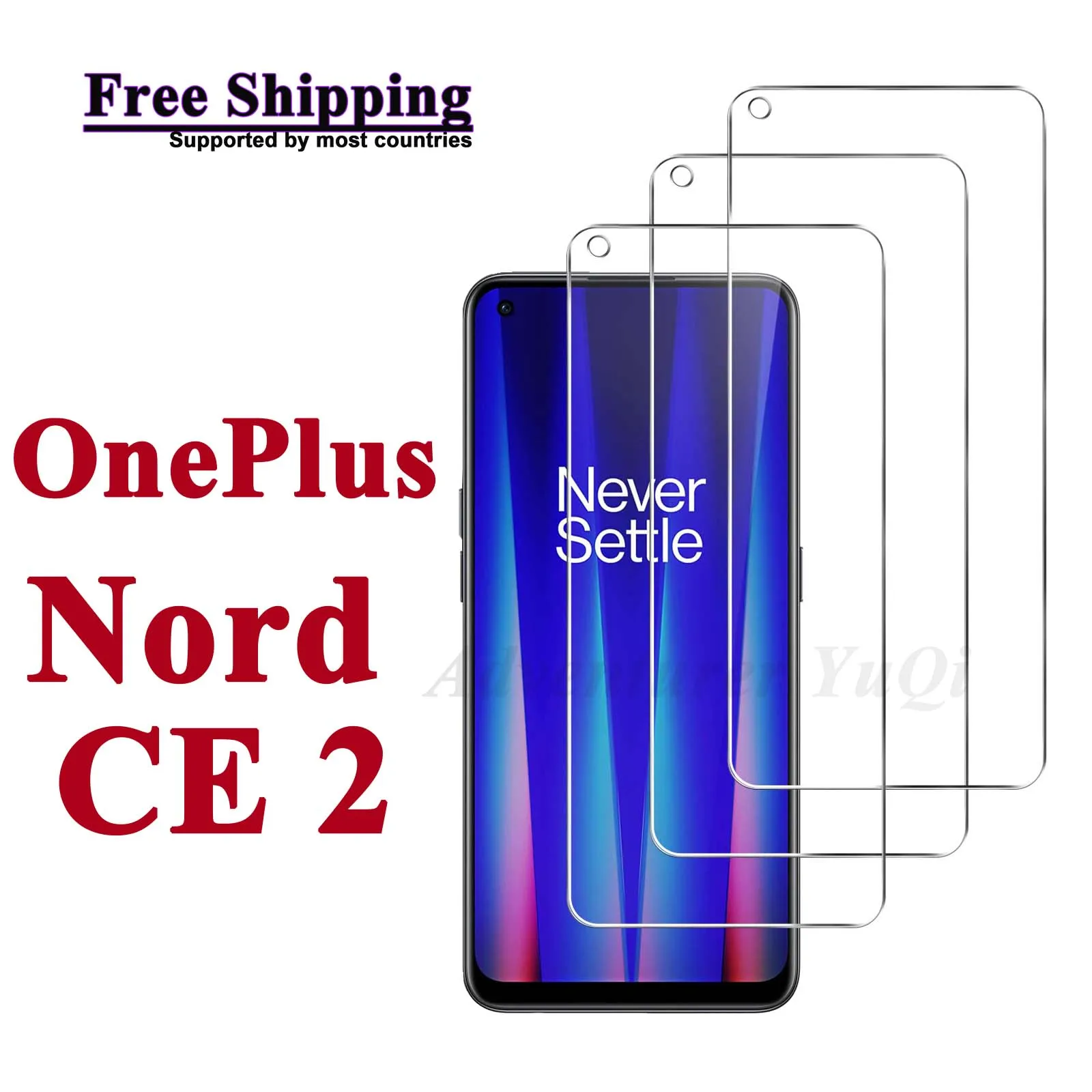 

Screen Protector For OnePlus Nord CE 2 5G Tempered Glass High Aluminum HD Crystal 9H Transparent Clear Anti Scratch Case Fit