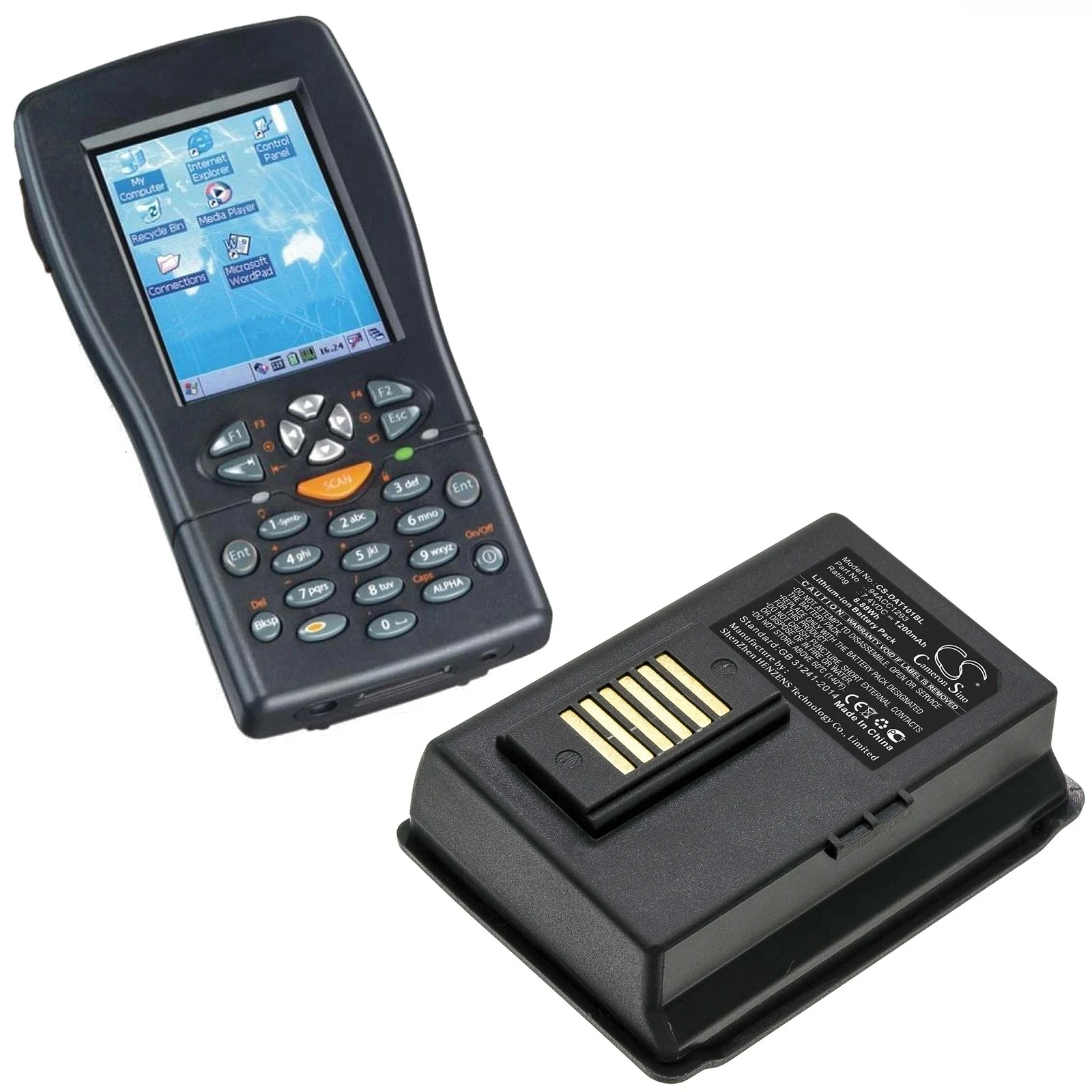 Cameron Sino 7.4V 1200mAh Barcode Scanner Battery 94ACC1293, 94ACC1294, 700165400 for Datalogic JET, 001-101
