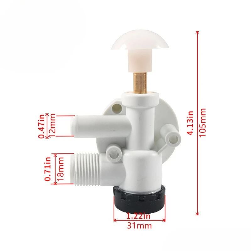 385314349 RV Water Valve Assembly Camper Trailer Toilet Repair Kit Replaces Dometic Sealand EcoVac Vacuflush Pedal Flush Toilets