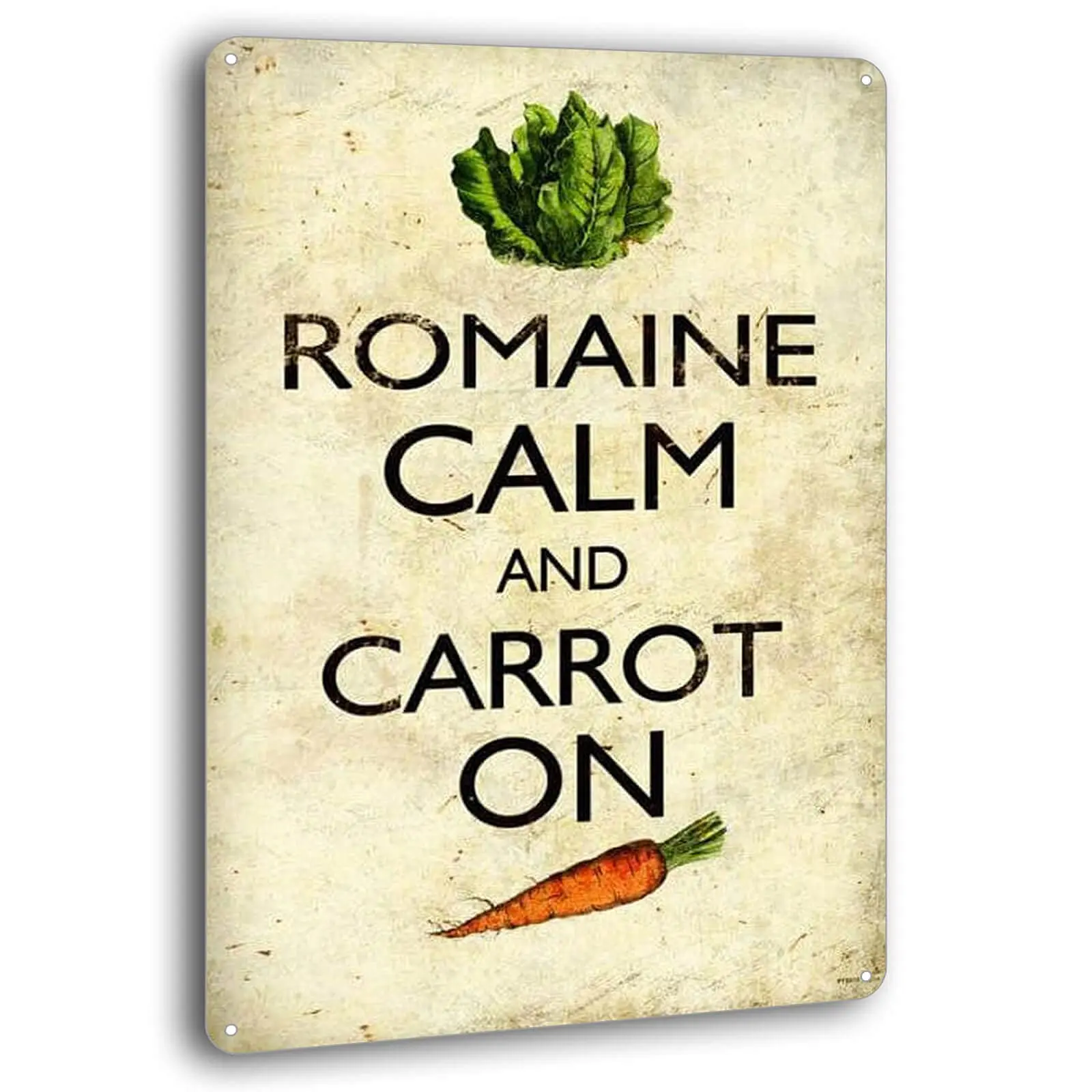 BAYABU Metal Tin Signs Romaine Calm Carrot Home Decor Decorative Wall Sign Plaque Poster for Pub Patio Garden Farm 8 x 12 inches