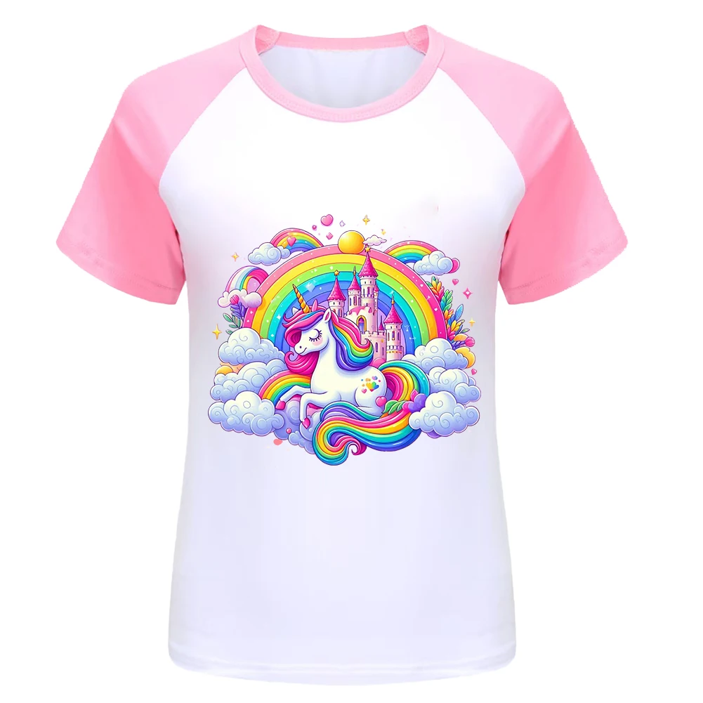Unicorn Girl Top Shirts Kids T-shirts for Children Boy Clothes Girls' Summer Clothes Children's T-shirt Tees Clothing Teen Boys