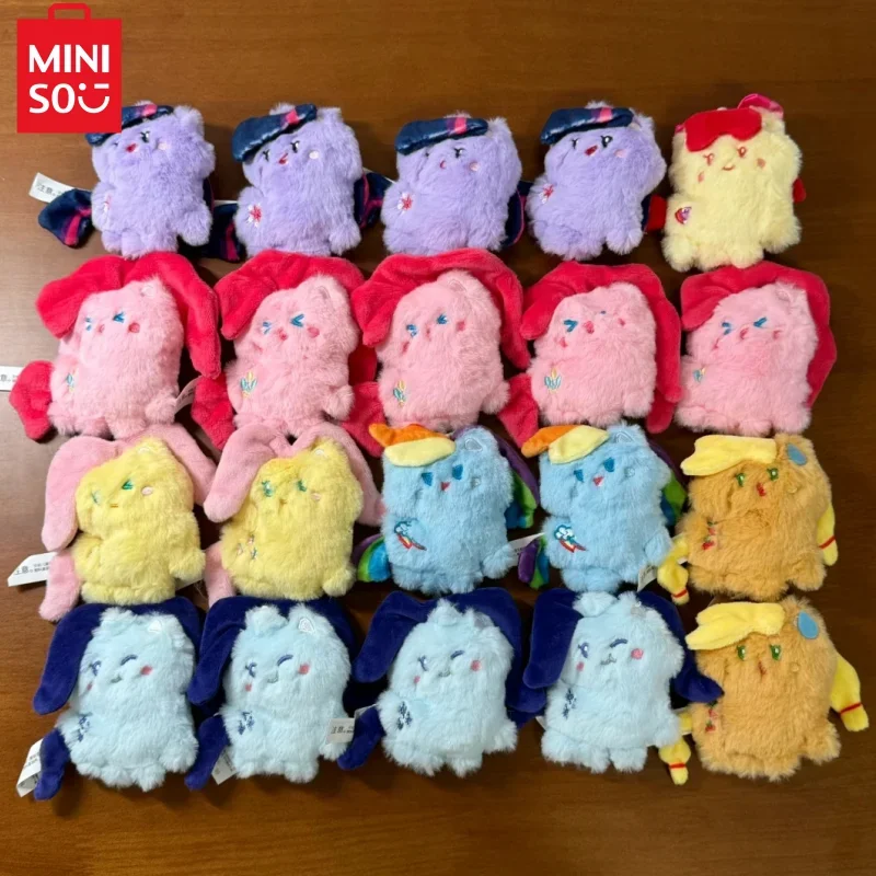 Miniso Cute Bag My Little Pony Plush Cute Pony Series Genuine Pendant Doll School Bag Decoration Childrens Anime Kawaii Gift Toy