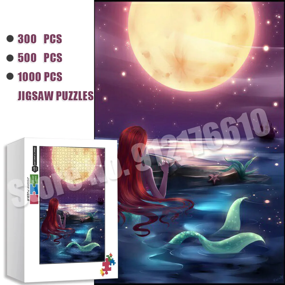 

The Little Mermaid Disney Movie Jigsaw Puzzle Disney Princess 1000 Pieces Jigsaw Puzzle for Adults Anime Tangram Children Toys