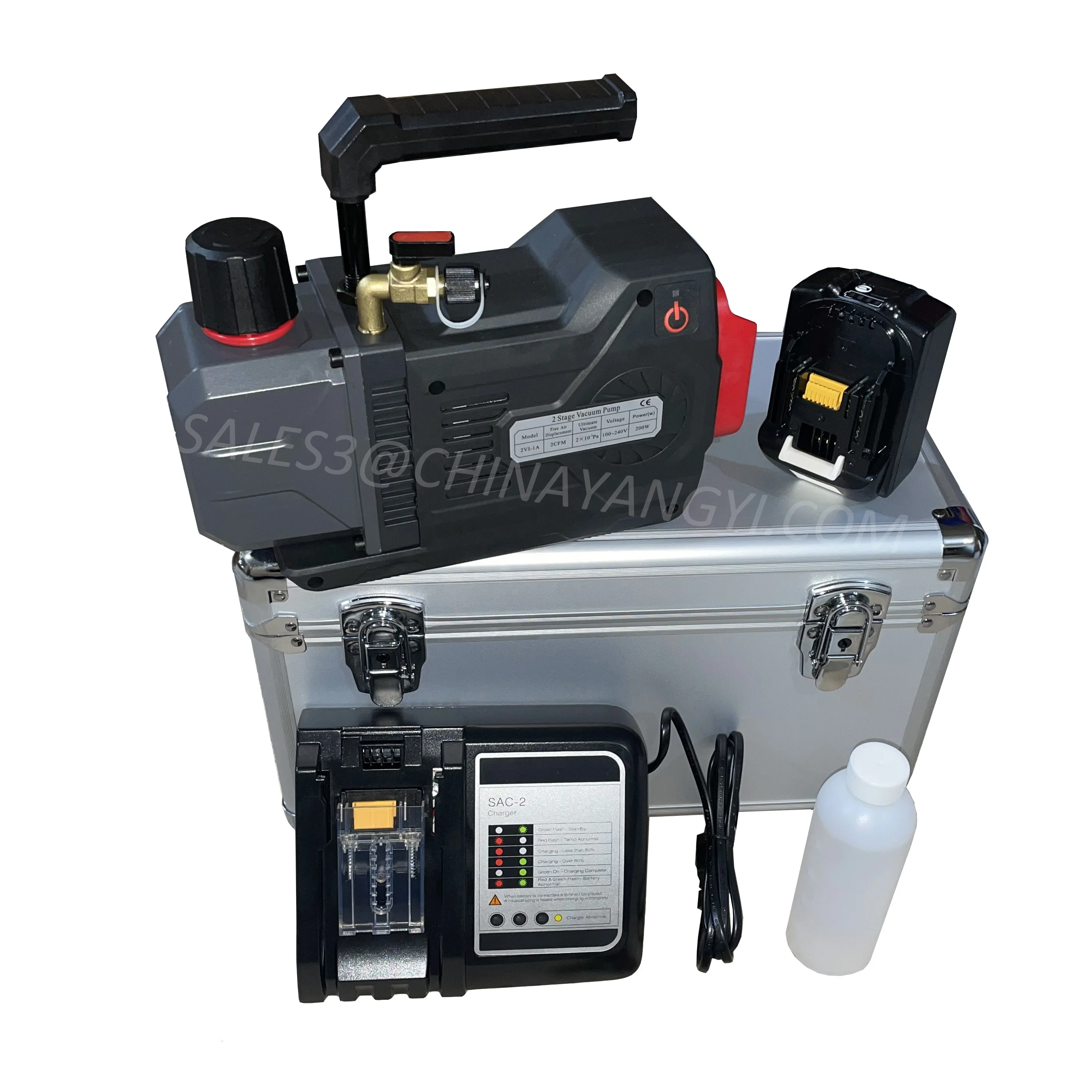 

DC Motor Lithium Battery Dual-Stage Cordless Vacuum Pump 2CFM Chinese Factory for Air Conditioner Refrigerant HVAC