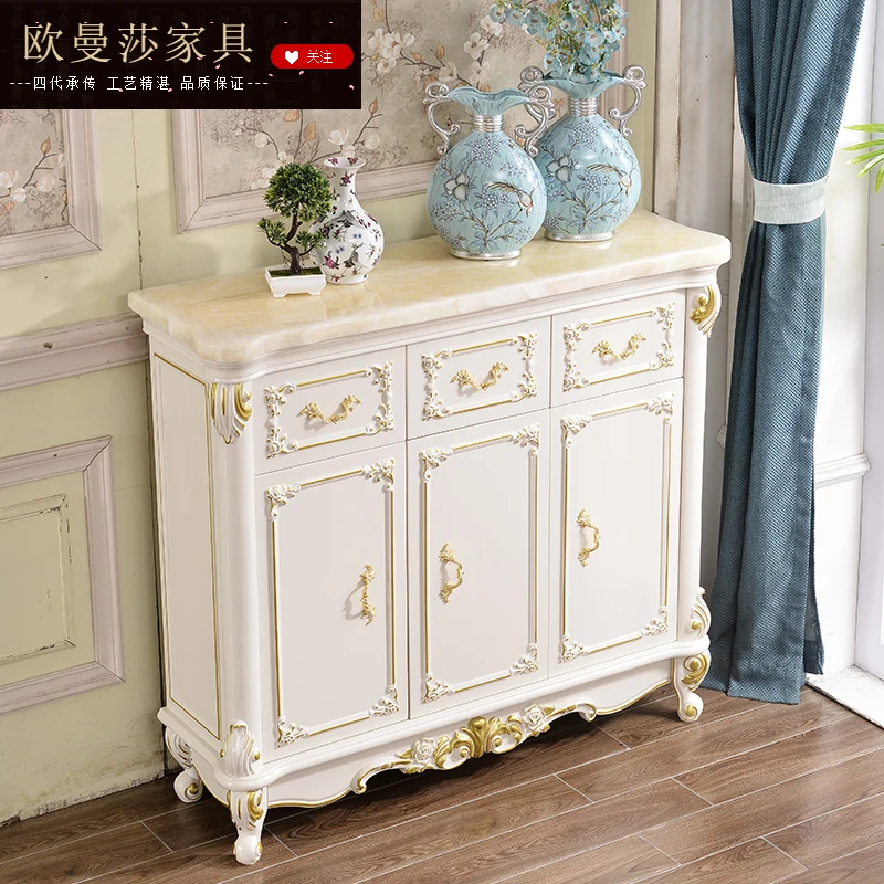 Living room furniture European marble shoe cabinets into the door solid wood multi-storey lockers storage cabinets door cabinets