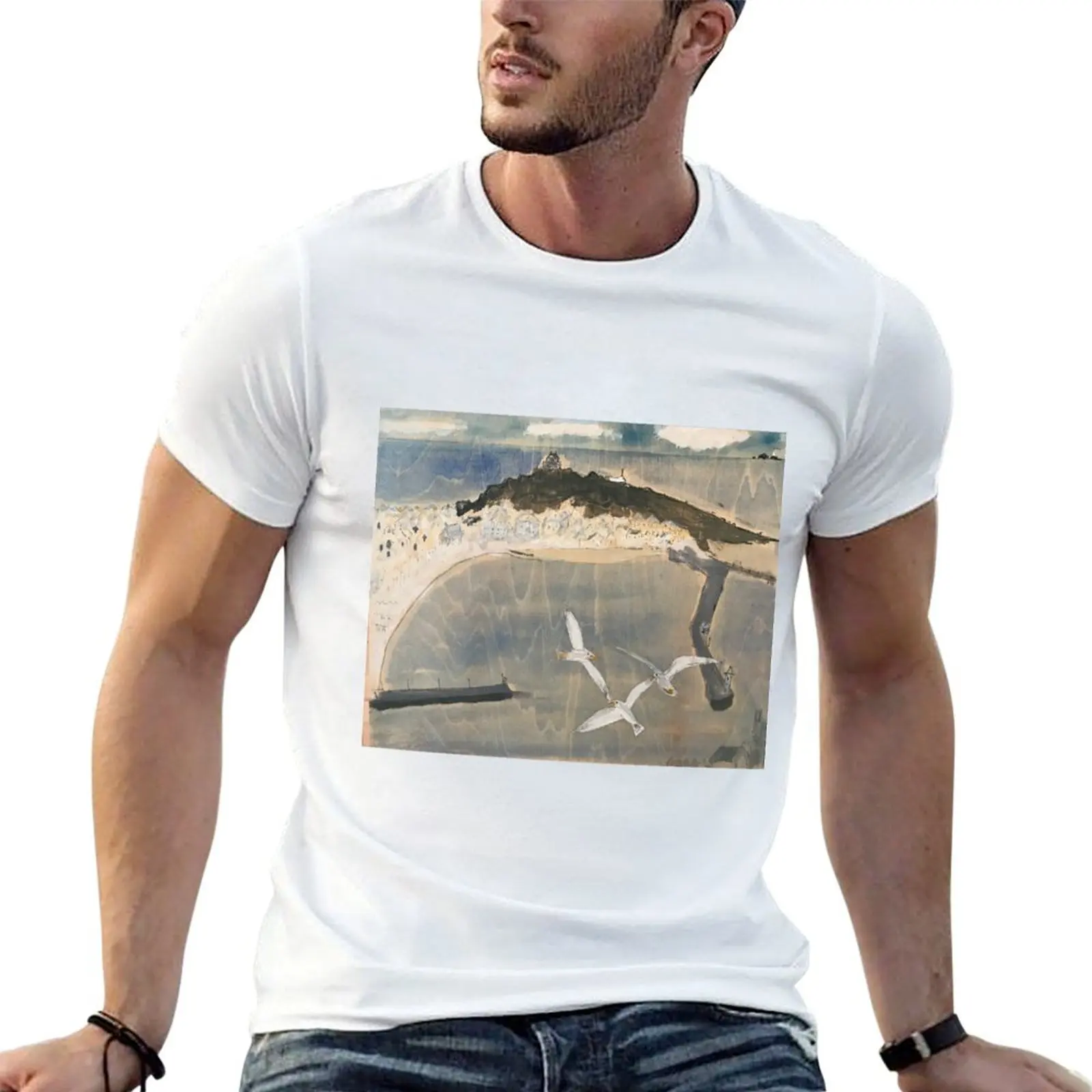 Three gulls, St Ives T-Shirt Trendy Pattern T-Shirt for Men