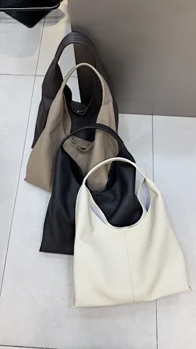 New Tote Bag Hand Bill Lading Shoulder Women's Bag Retro Simple Large Bag Tote Bag Genuine Leather
