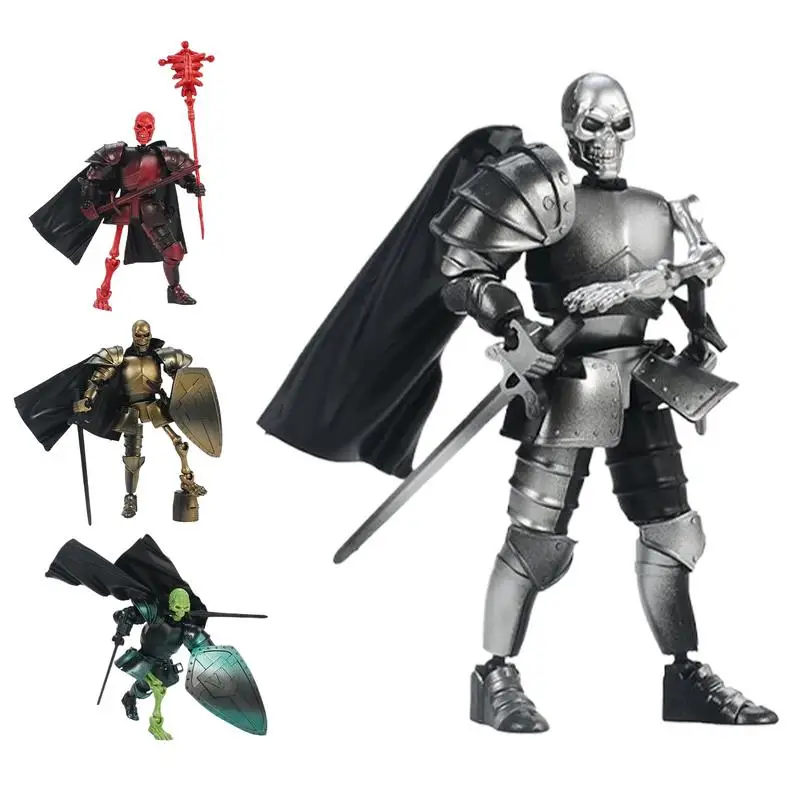 Middeleeuwse Schedel Actiefiguren Beweegbare Robot Multi-Jointed Dummys Volledig Gelede Figuren Speelgoed voor Bureau Display Beeldje Model