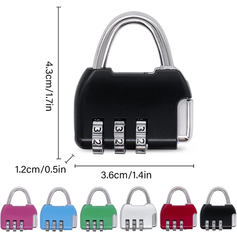 E74B Secure Small Lock for Travel Bags and Suitcases Scratch Resistant Functional Student Bag Lock Travel Security