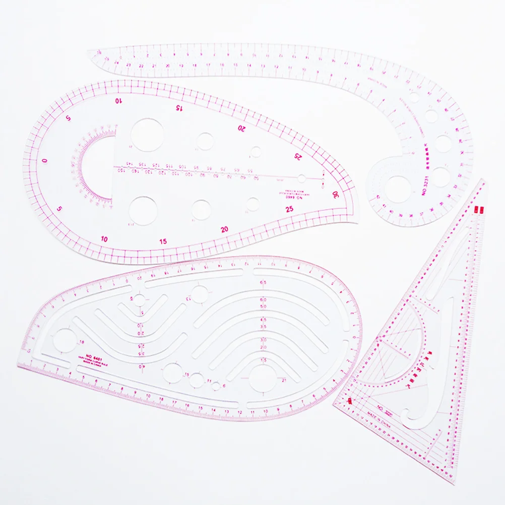 

4Pcs Metric Plastic Ruler Set Multi Shape Flexible Durable Sewing Tools for Clothing Design Tailor Designer DIY Pattern
