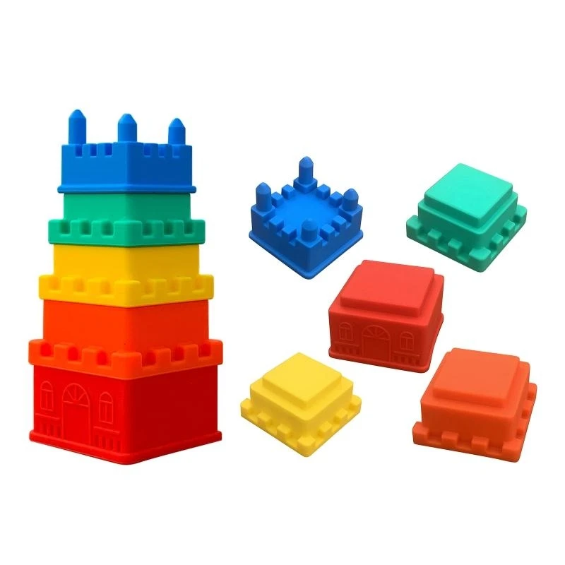 C9GB Silicone Stacking Blocks Soft for Creative Stackable for Toddlers Kids Infa