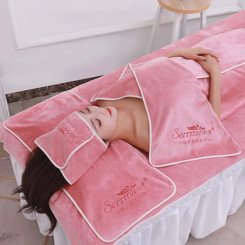 Headband Bathrobe Massage Bed Cover and Facial Towel Pack Luxury Beauty Salon Towel Set  Bath Towel