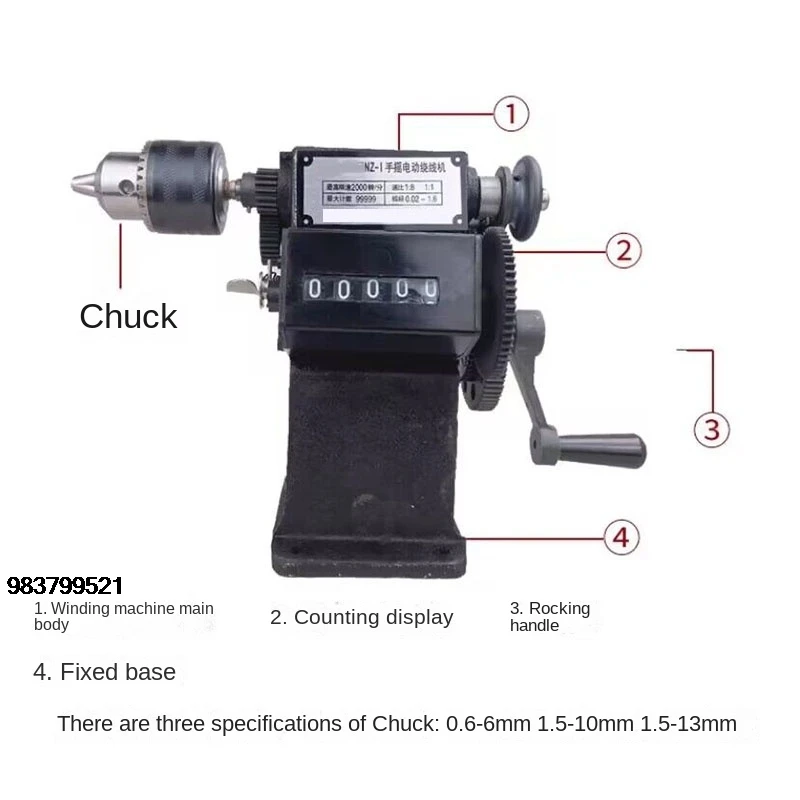 CHKJ-2025NEWGood Price NZ-1 Manual hand dual-purpose Coil counting and Coil Winding Machine Hand winding machine Modified with c