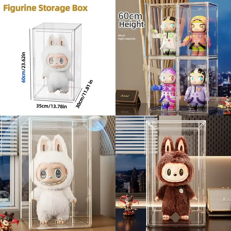Stackable Large Capacity Storage Box Organizer for Figures Toys Acrylic Box Showcase Clear Blind Box Makeup Organizer for Bag